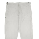LET'S GO Mens Regular Fit Beige Cotton Trousers W40 L32 Casual Outdoor Zip