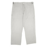 LET'S GO Mens Regular Fit Beige Cotton Trousers W40 L32 Casual Outdoor Zip