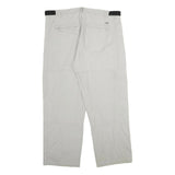 LET'S GO Mens Regular Fit Beige Cotton Trousers W40 L32 Casual Outdoor Zip