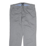 TOMMY HILFIGER Mens Cotton Grey Regular Straight Trousers W32 L29 Casual Classic
