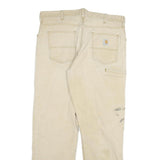 CARHARTT Mens Cotton Blend Beige Relaxed Fit Straight Leg Trousers W38 L32
