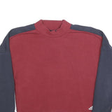 ADIDAS Womens Burgundy & Navy Sweatshirt Crew Neck S Three Stripes Logo