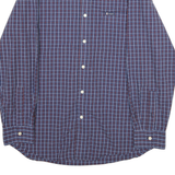 CHAPS Mens Blue & Red Check Shirt M Button Down Collar Long Sleeve Cotton Blend