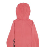 ADIDAS Womens Red Full Zip Hoodie XS Logo Print Cotton Blend Casual