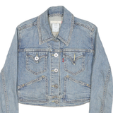 LEVI'S Womens Blue Denim Jacket M Cotton Blend Classic Button Closure Stylish