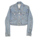 LEVI'S Womens Blue Denim Jacket M Cotton Blend Classic Button Closure Stylish