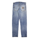 CARHARTT Mens Slim Blue Denim Jeans W30 L31 Button Closure Faded