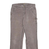CARHARTT Womens Classic Cotton Blend Brown Trousers W30 L30 Workwear Utility Zip