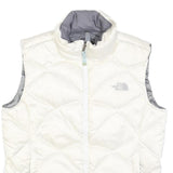THE NORTH FACE Womens White Jacket L Nylon Quilted Lightweight Outdoor Vest