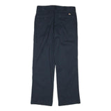 DICKIES Mens Cotton Blend Navy Regular Straight Trousers W30 L28 Workwear Zip