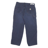 CARHARTT Mens Regular Fit Blue Cotton Blend Trousers W36 L30 Workwear Casual