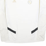 ADIDAS Mens White & Gold Football Shirt L Long Sleeve Crew Neck Real Madrid