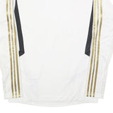 ADIDAS Mens White & Gold Football Shirt L Long Sleeve Crew Neck Real Madrid