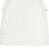 REISS Womens White Lace Sleeveless Round Neck Top UK 12 Elegant Summer