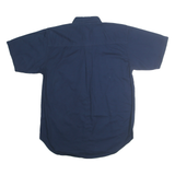 FADED GLORY Mens Navy Blue Shirt M Cotton Button-Down Short Sleeve Casual