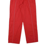 CITY LIFE Womens Viscose Blend Red Regular Straight Trousers W26 L27 Zip Closure