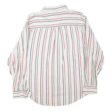 AVIREX Mens White & Red & Black Striped Shirt 2XL Cotton Blend Casual Button