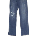 LEVI'S 501 Mens Jeans Blue Regular Straight Denim Medium W30 L30 Distressed