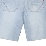 CROSSBALL Mens Denim Blue Casual Shorts XL W40 Cotton Blend Button Fly