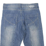 OKAY FASHION WEAR Mens Denim Blue Casual Shorts L W38 Cotton Blend Comfortable