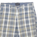 NAUTICA Mens Shorts Blue & Beige Check L W34 Cotton Casual Comfortable