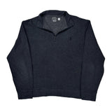 Polo By Ralph Lauren 1/4 Zip - Large Gray Cotton