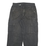 DICKIES Mens Black Regular Fit Straight Denim Jeans W32 L32 Cargo Pockets Zip