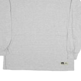 RUSSELL ATHLETIC Mens Grey Long Sleeve Crew Neck T-Shirt XL Plain Cotton Casual