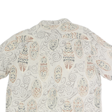 AIX Mens Beige & Brown Patterned Cotton Shirt 2XL Short Sleeve Casual