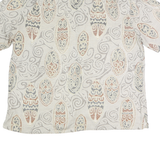 AIX Mens Beige & Brown Patterned Cotton Shirt 2XL Short Sleeve Casual