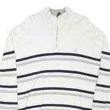 NAUTICA Mens White & Grey Striped Pattern Pullover Crew Neck Basic Knit XL