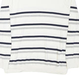 NAUTICA Mens White & Grey Striped Pattern Pullover Crew Neck Basic Knit XL