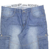 ROONEY JEANS Mens Shorts Blue Cargo L W37 Casual Cotton Blend