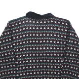 ENHANCE Womens Black Patterned Button Up Acrylic Jumper L Floral Knit