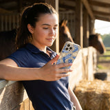 London Fog Shells and Boots iPhone 15 Pro Case - Lifestyle photo showing phone case in use
