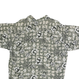 HANA BAY Mens Green & Cream Floral Cotton Shirt L Casual Button Front