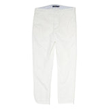 POLO RALPH LAUREN Womens Cotton Blend White Regular Fit Straight Trousers W32