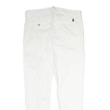 POLO RALPH LAUREN Womens Cotton Blend White Regular Fit Straight Trousers W32