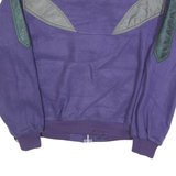 MOBIUS Womens Purple & Grey Patterned Zip Up Jumper Polyester M Fleece Casual