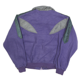 MOBIUS Womens Purple & Grey Patterned Zip Up Jumper Polyester M Fleece Casual