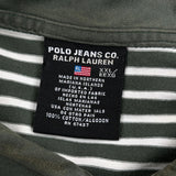 Ralph Lauren Striped Polo Shirt - 2XL Green Cotton