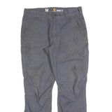 CARHARTT Mens Cotton Blend Grey Relaxed Fit Straight Leg Trousers W33 L32