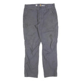 CARHARTT Mens Cotton Blend Grey Relaxed Fit Straight Leg Trousers W33 L32