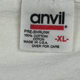 League Tennis Anvil Single Stitch T-Shirt - XL White Cotton