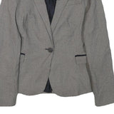 ZARA BASIC Womens Grey & Black Blazer Jacket M Polyester Blend Checked Stylish