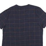 CHAMPION Mens Navy & Red Graphic T-Shirt L Short Sleeve Crew Neck Cotton Blend