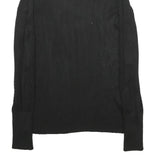 OBJECT Womens Black Plain Jumper Round Neck Basic Knit Size S Lightweight Casual