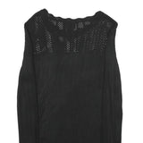 OBJECT Womens Black Plain Jumper Round Neck Basic Knit Size S Lightweight Casual