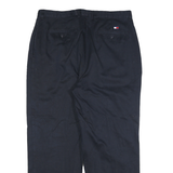 TOMMY HILFIGER Mens Cotton Blend Navy Relaxed Straight Trousers W38 L30 Casual