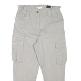 H&M Womens Relaxed Beige Cargo Cotton Blend Trousers W31 L25 Casual Pocketed